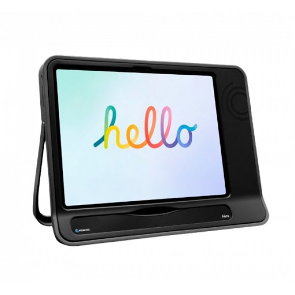 Hiru: Tablet in der Oskol-Hülle mit Augensteuerung darunter