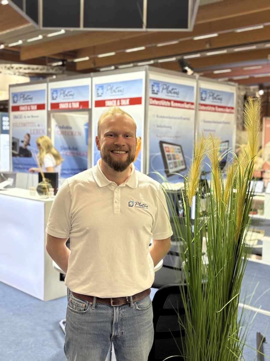 Markus Kretschmann am Platus-Messestand